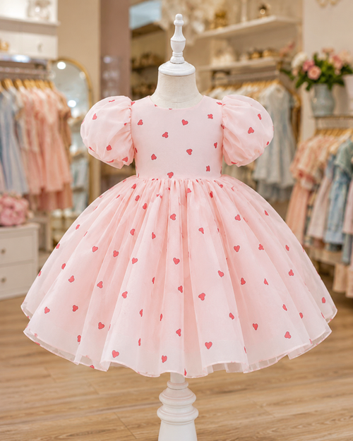 Sweetheart Dreams Puff Sleeve Princess Dress
