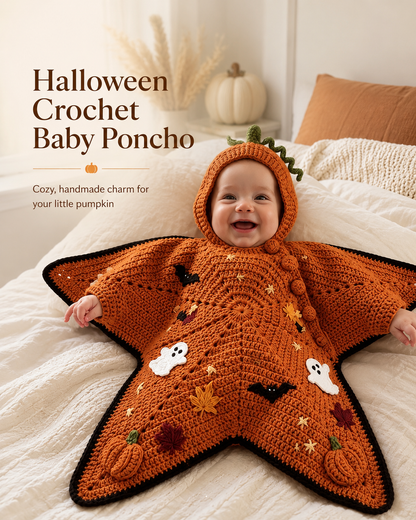 Halloween Crochet Baby Poncho