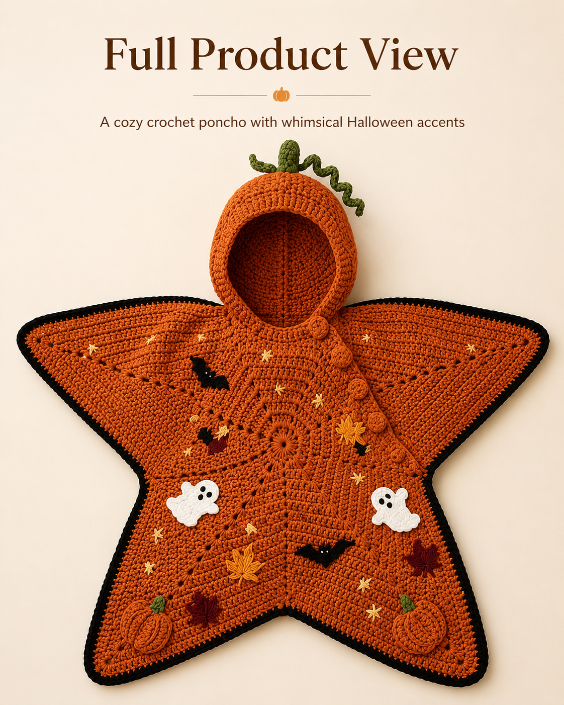 Halloween Crochet Baby Poncho
