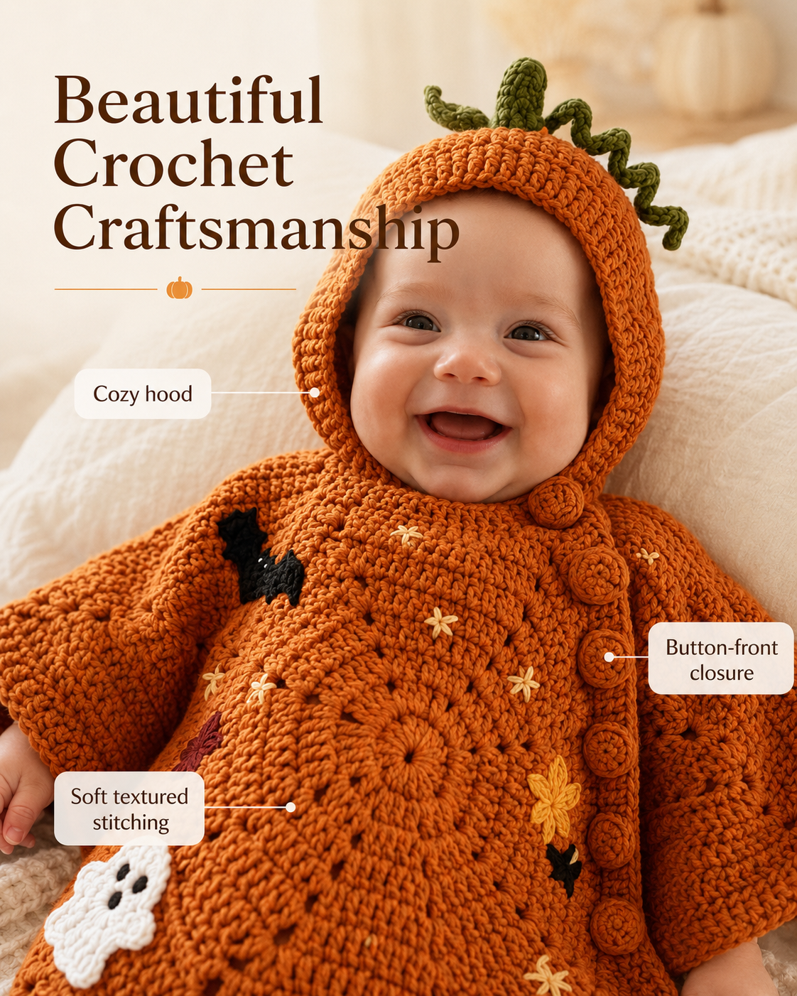 Halloween Crochet Baby Poncho