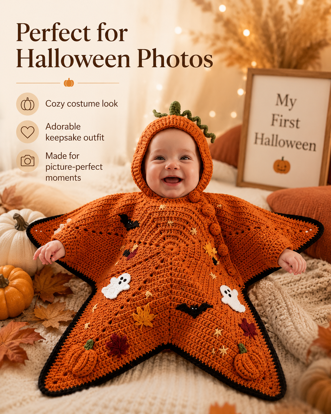 Halloween Crochet Baby Poncho