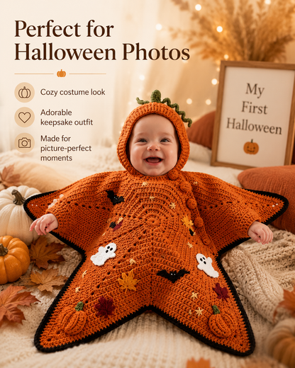 Halloween Crochet Baby Poncho