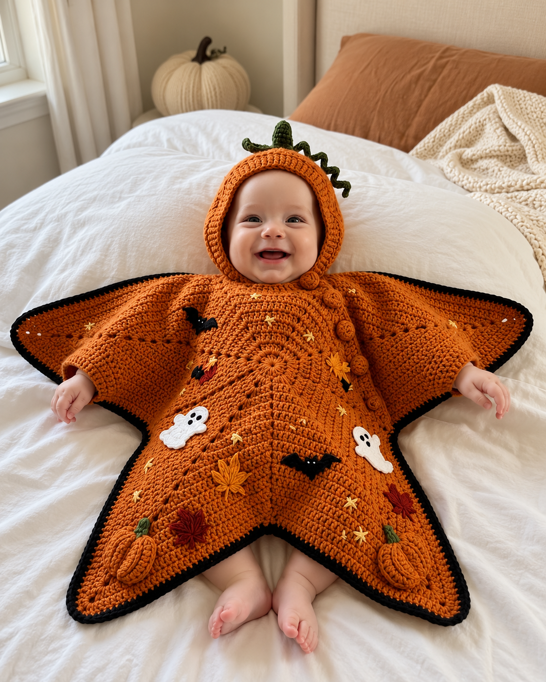 Halloween Crochet Baby Poncho