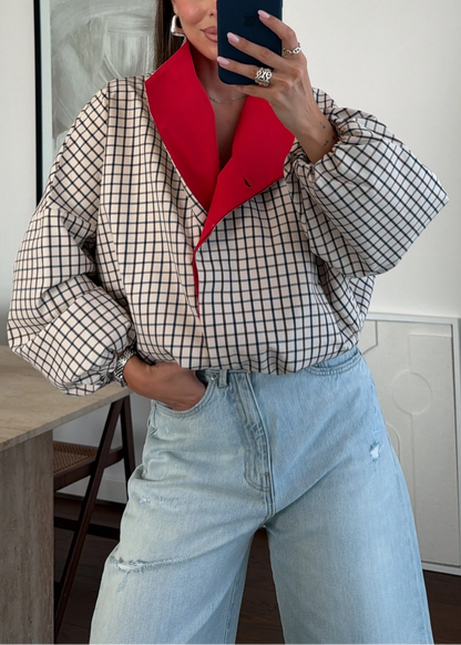 Redline Windowpane Cropped Jacket