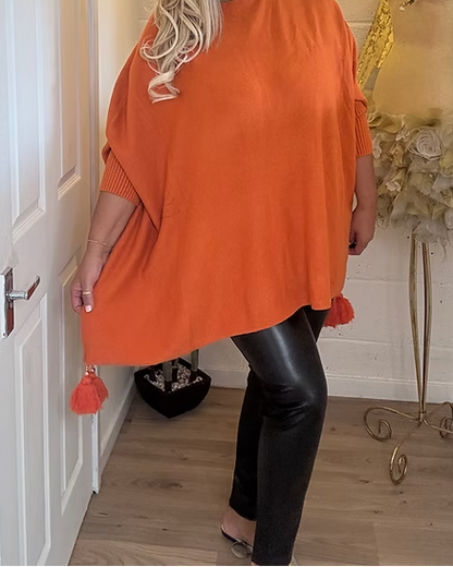 Tassel Poncho Knit