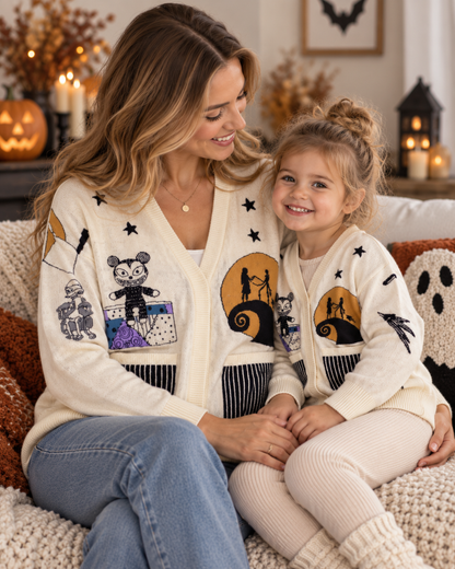 Whimsical Holiday Family Matching Knit Cardigan
