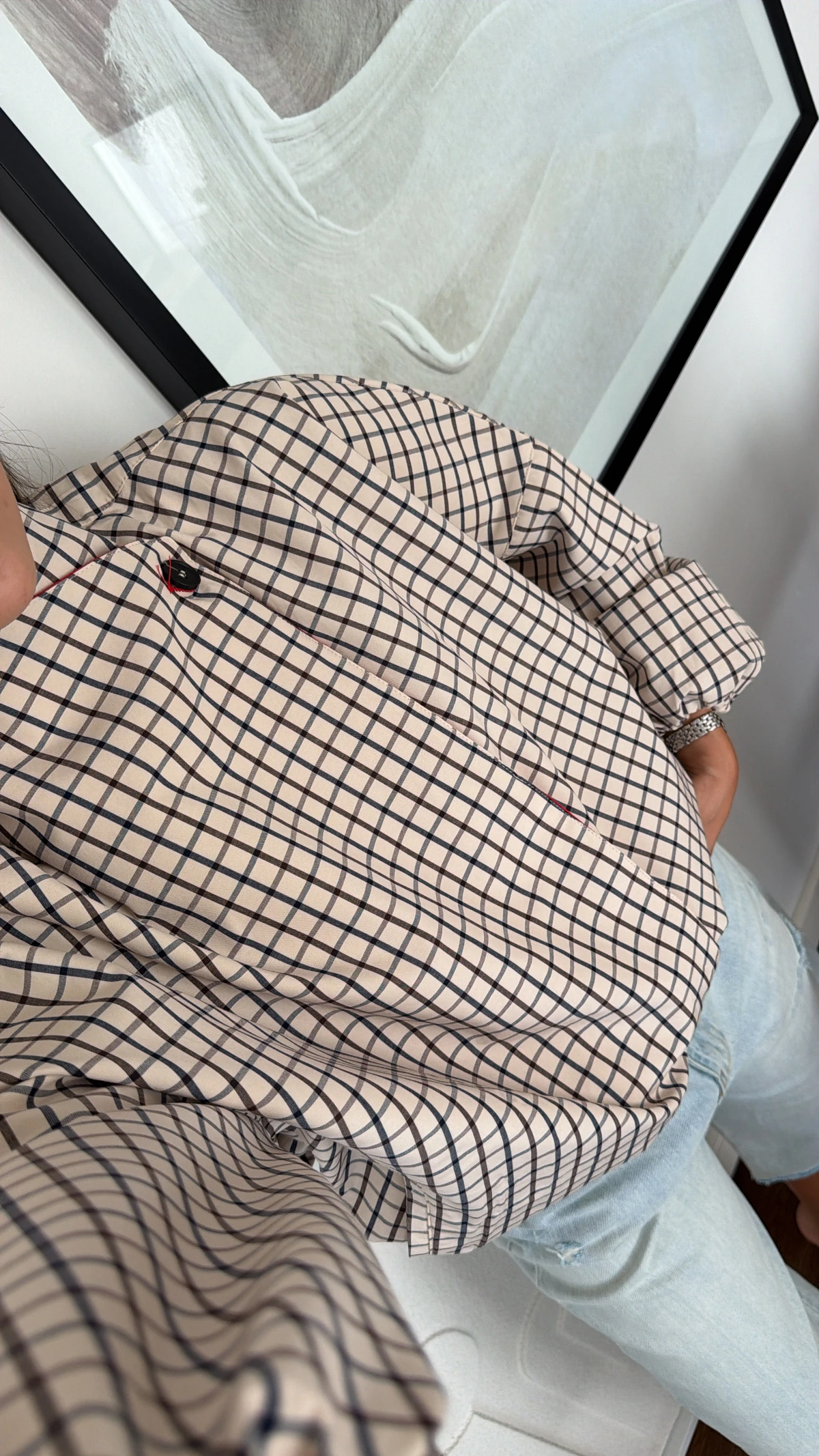 Redline Windowpane Cropped Jacket