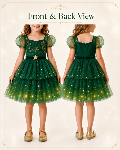 Magical Christmas Light-Up Twirl Dress for Girls