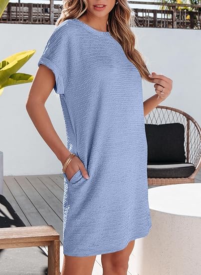 Women's 2025 short-sleeved spring mini dress