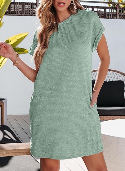 Women's 2025 short-sleeved spring mini dress