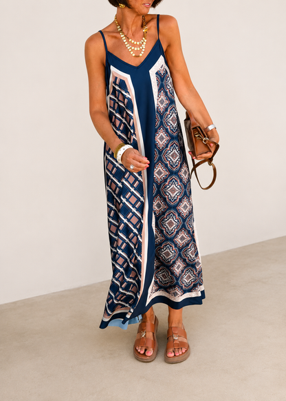 Florence Mixed Print Flowy Maxi Dress