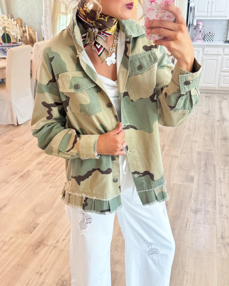 Camo Peace Patch Denim Jacket