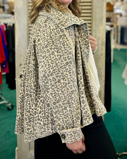 Leopard Denim Jacket