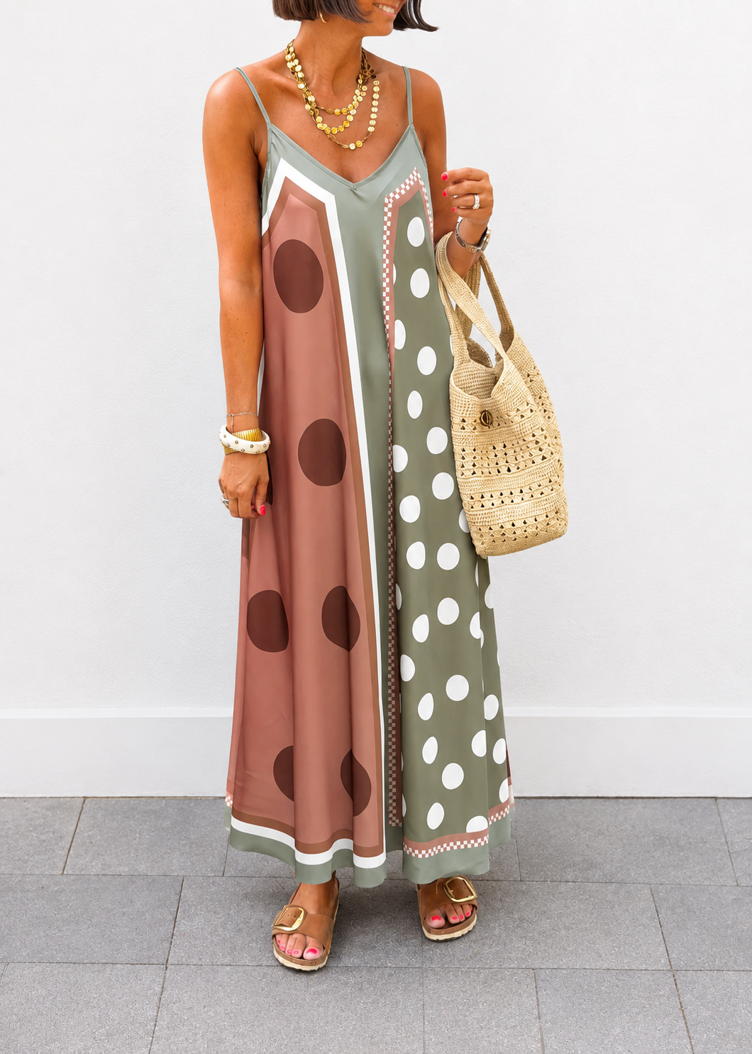 Florence Mixed Print Flowy Maxi Dress
