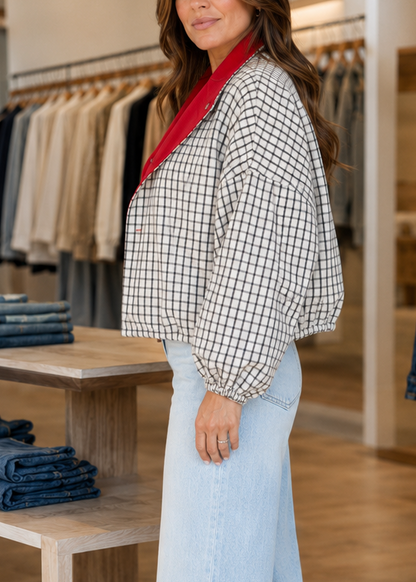 Redline Windowpane Cropped Jacket