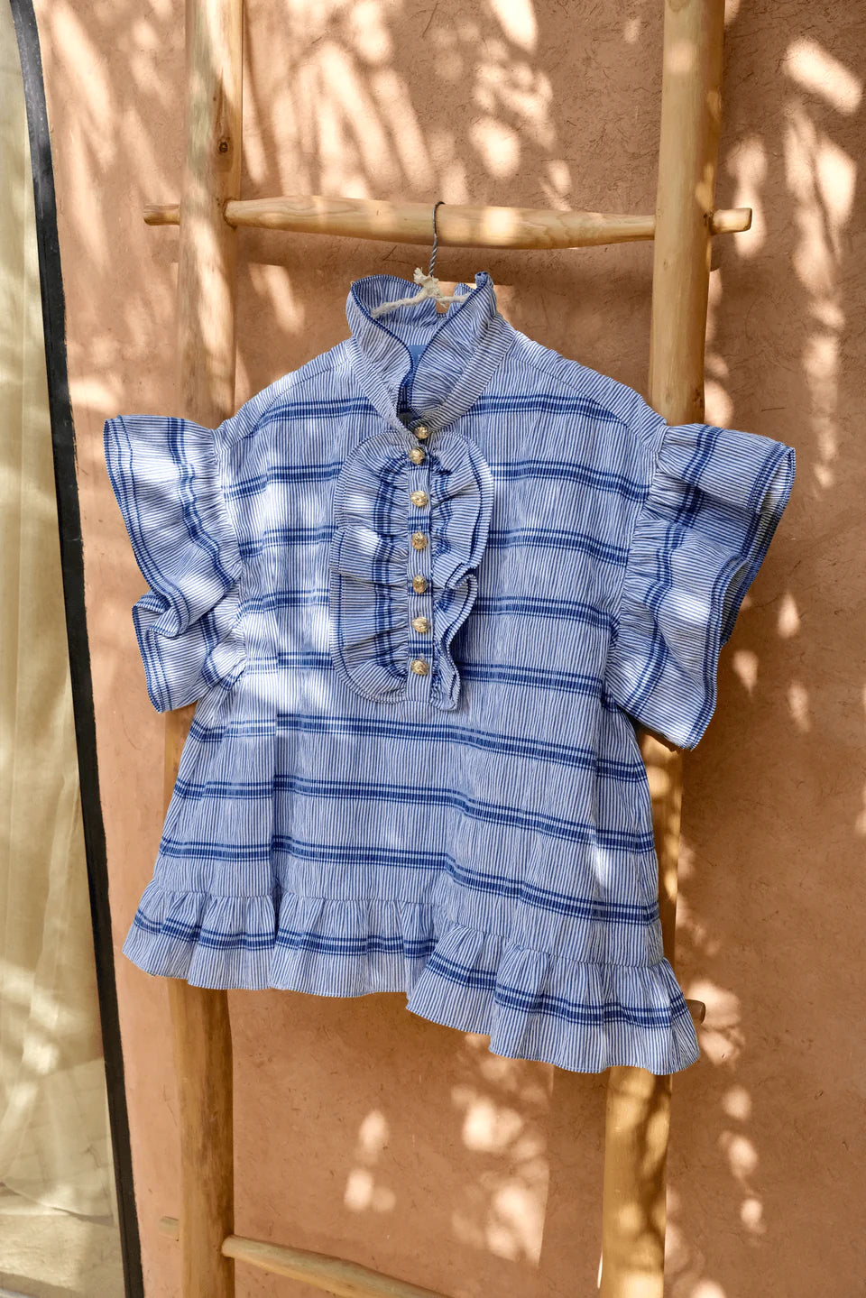 Elegant Ruffled Stripe Blouse for Women